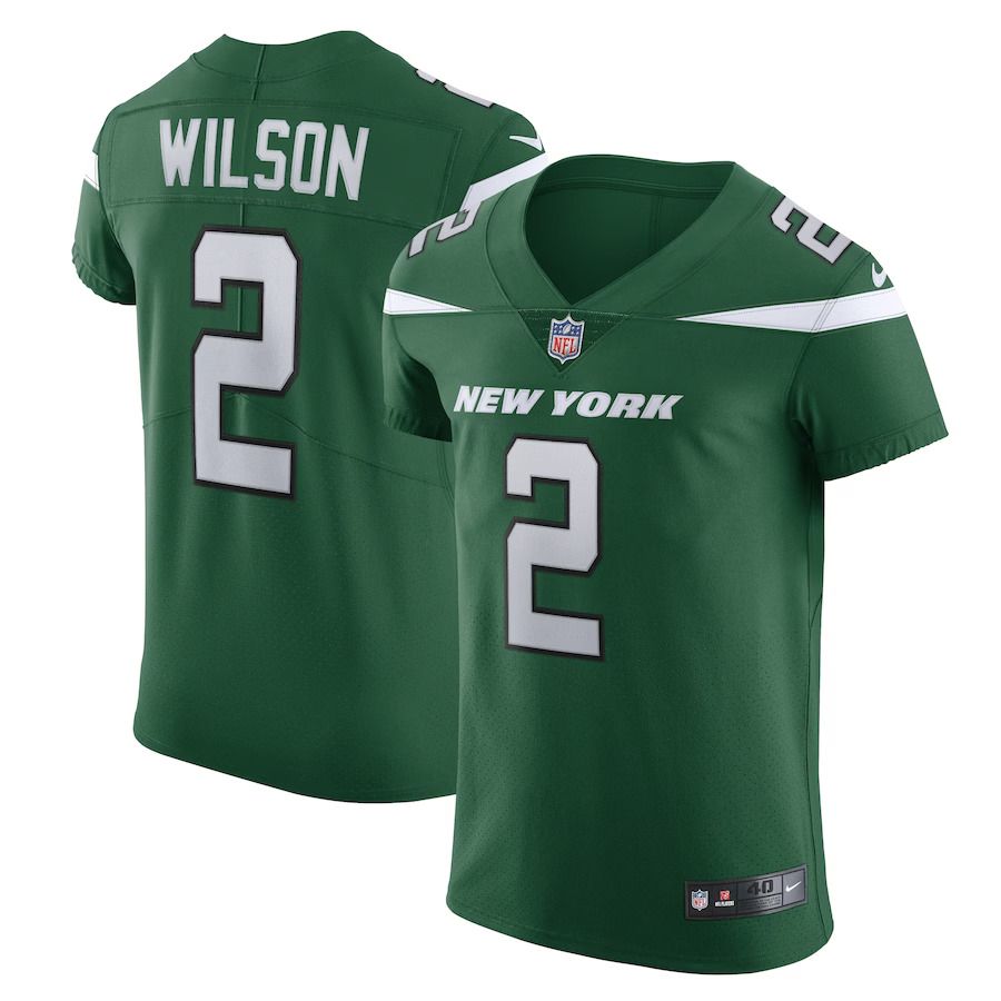Men New York Jets #2 Zach Wilson Nike Gotham Green Vapor Elite NFL Jersey